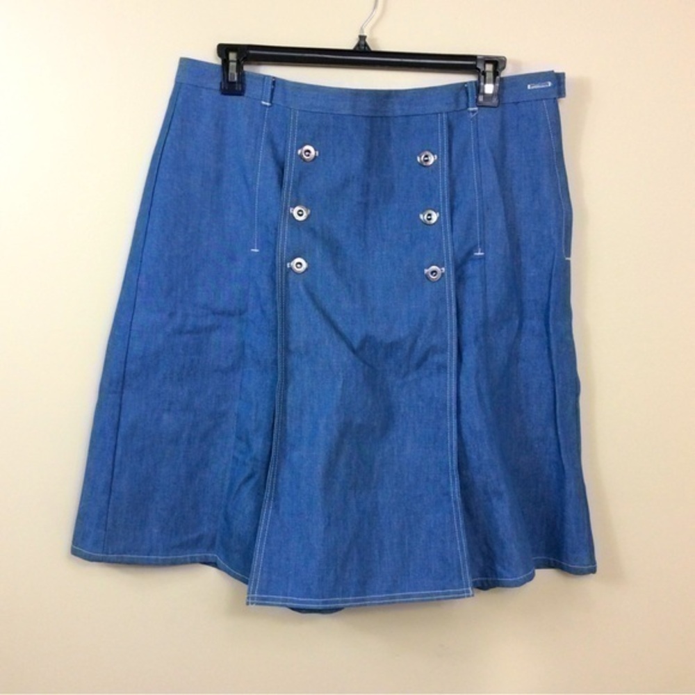 NWOT Vintage 1970s Sears Military denim skirt. Size 38 tall